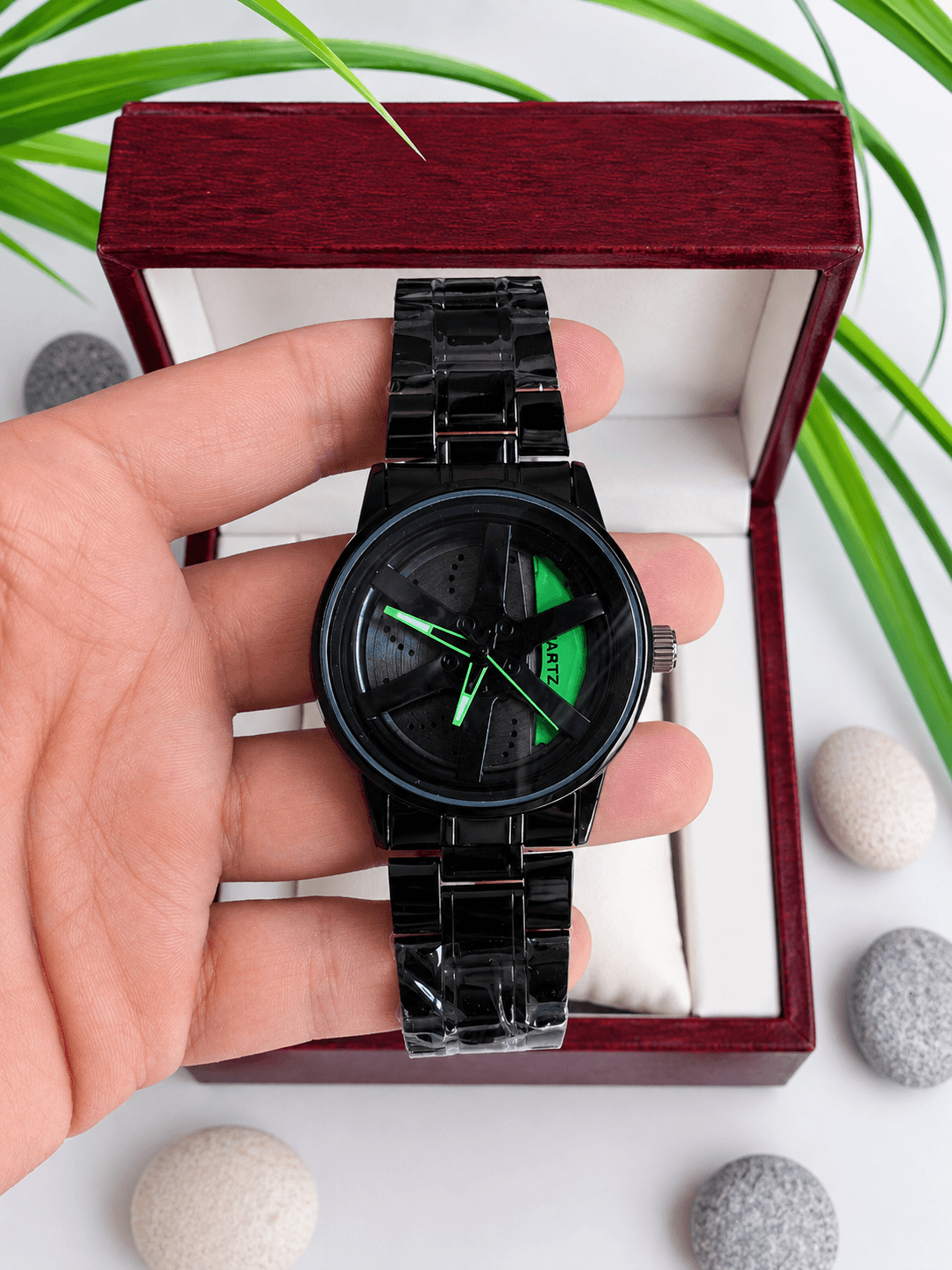 Spinning Car Wheel Watch For Men - 2026 Dark Collection
