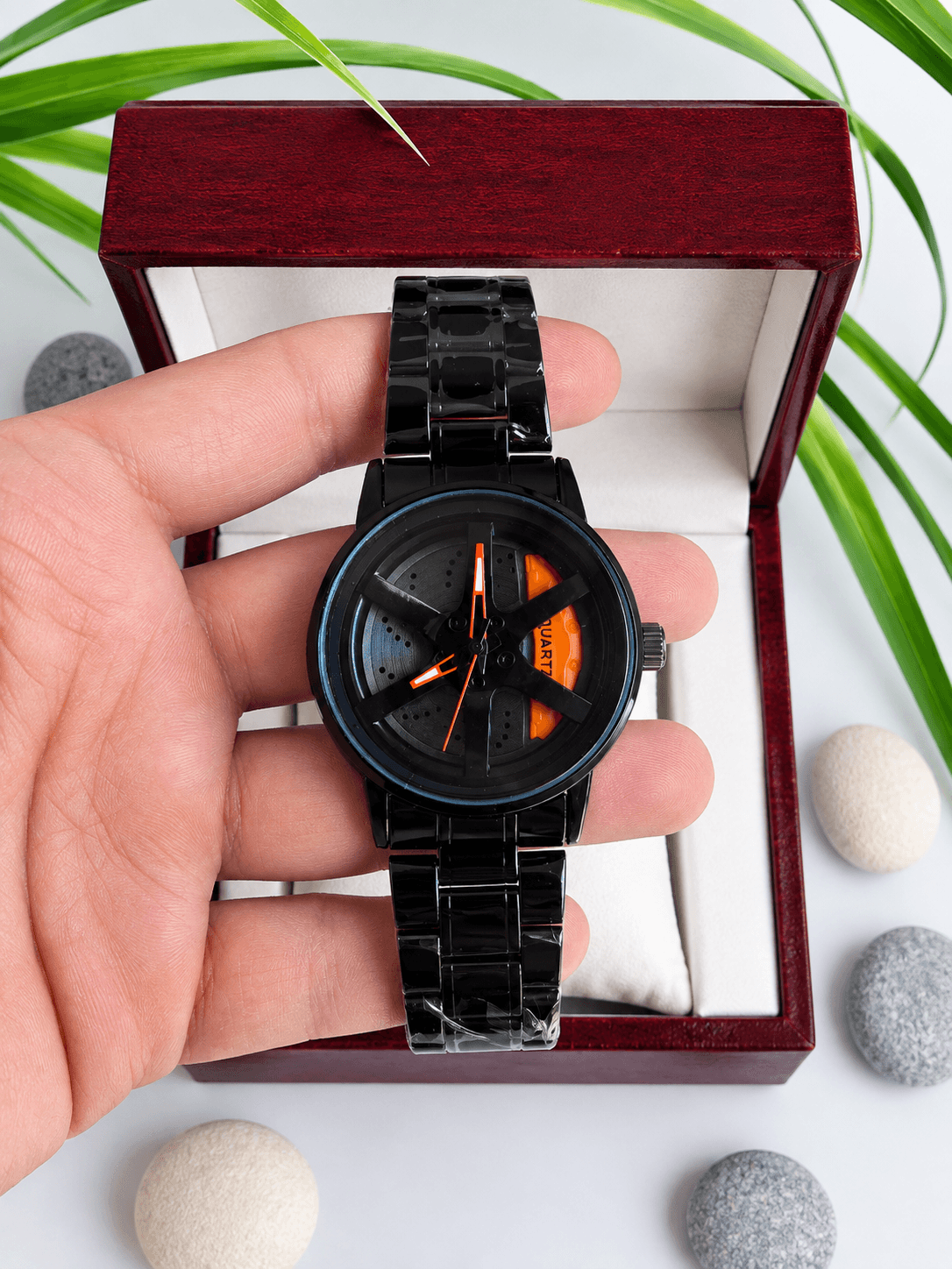 Spinning Car Wheel Watch For Men - 2026 Dark Collection